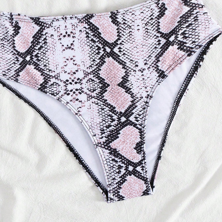 Damer moderne skåret bikini-sæt med slangemønster Skovae