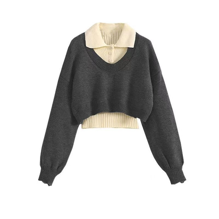 Dame mode crop sweater med unikt design Stilla
