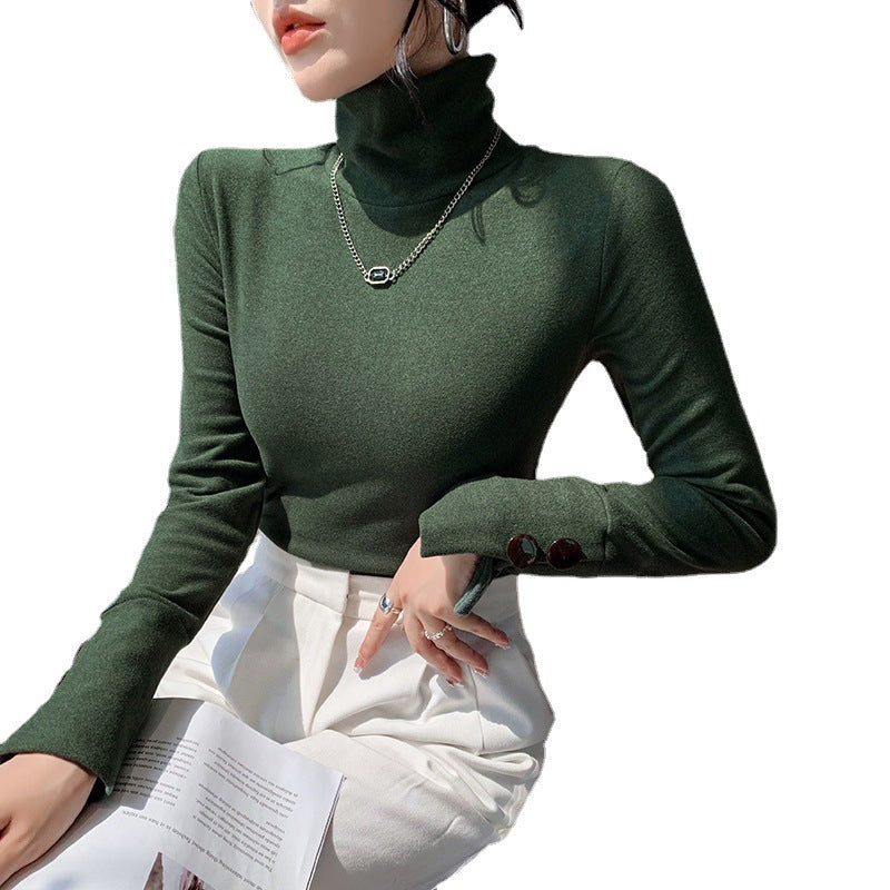 Kvinder Langærmet Turtleneck lavet af fint ribbet materiale Stilla