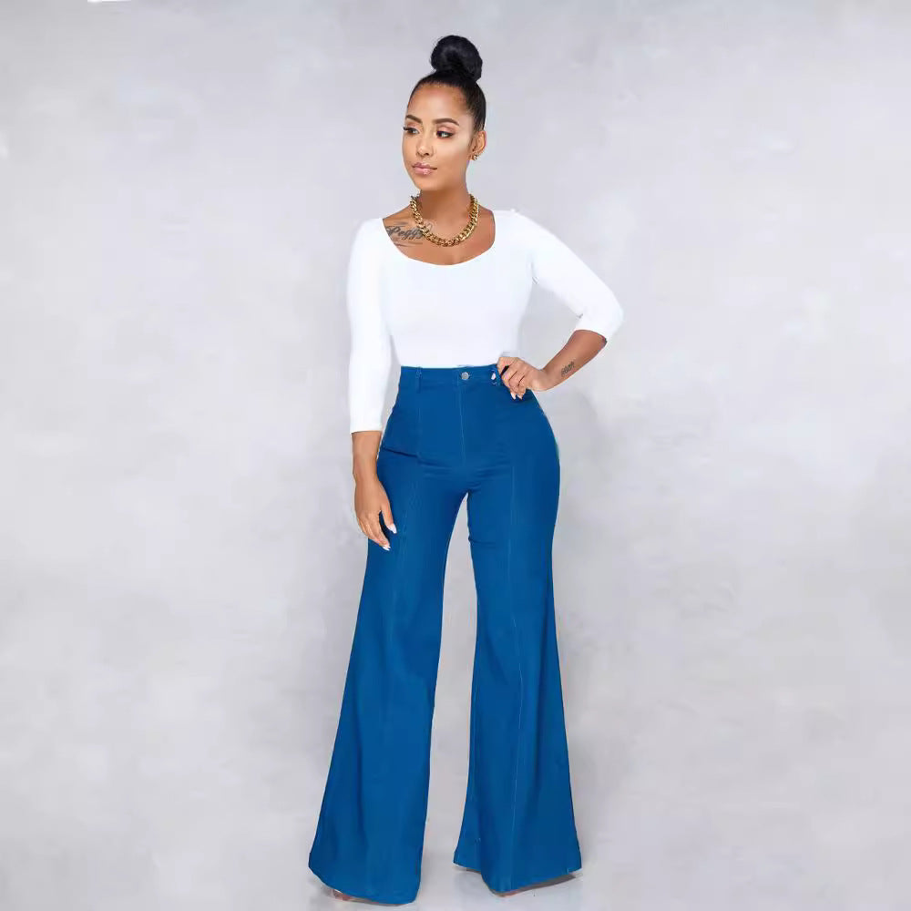Dame Høj talje Bootcut-jeans med stilfuldt snit og retro-inspireret silhuet Stilla