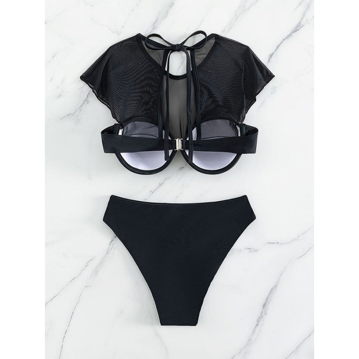 Dame bikini sæt med elegant crop top og højskåret trusse Skovae