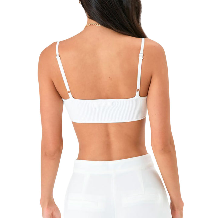 Dame Crop-top med ribstruktur og justerbare spaghetti-stropper Skovae