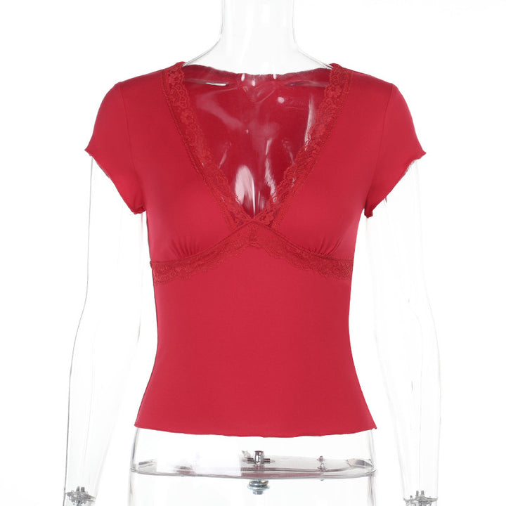 Damer Elegant top med spidse- og draperingselementer Skovae