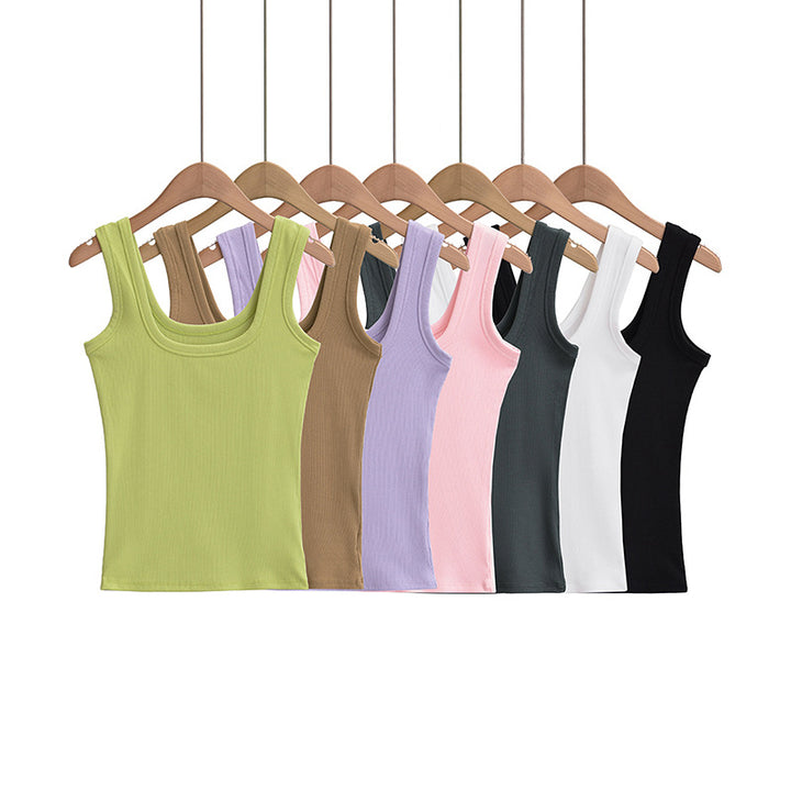 Dame hverdag tanktop med blødt materiale og moderne U-udskæring Stilla
