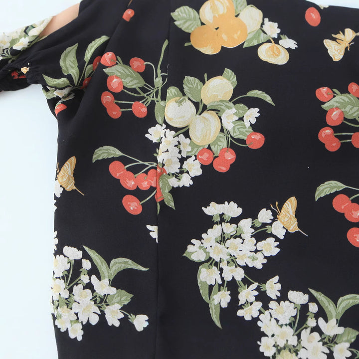 Femme Puff Sleeve Floral Crop Top Stilla