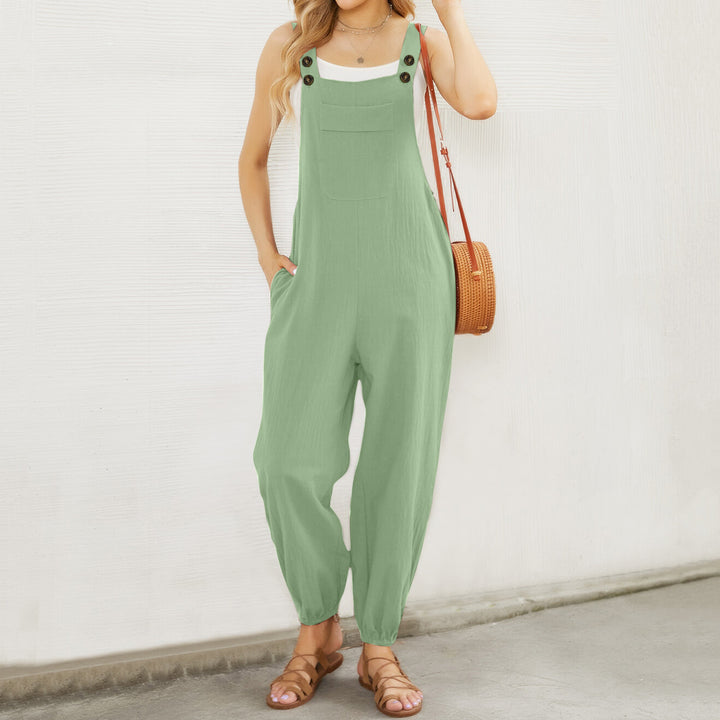 Dame casual jumpsuit med praktiske lommer og justerbare stropper Stilla