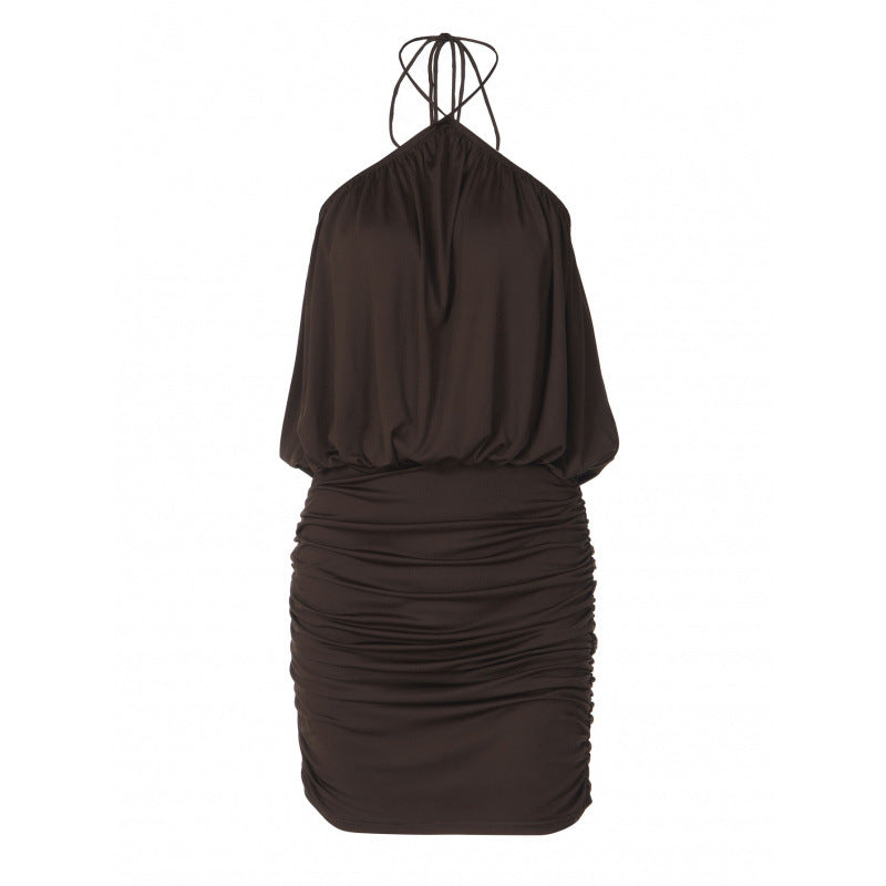 Damen Raffiniertes Wickelkleid mit Spaghetti-Trägern und gerafftem Saum Skovae