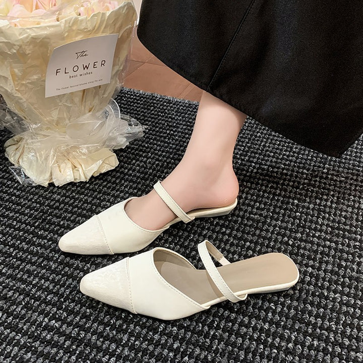 Dame Chic Spidse Slingback Balletsko med justerbar rem Stilla
