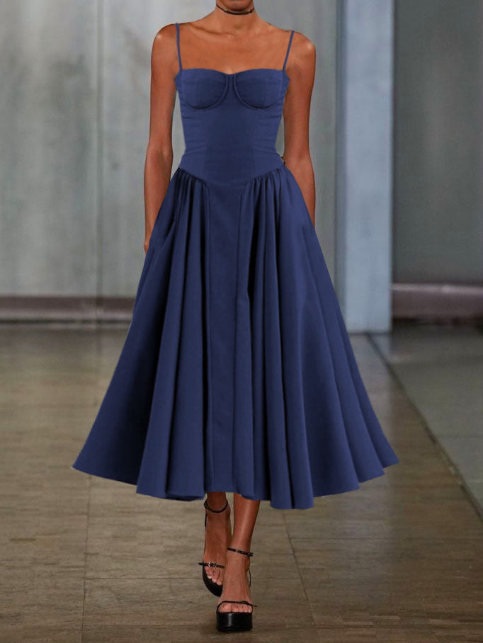 Dame Elegant A-linje Midi Kjole Stilla