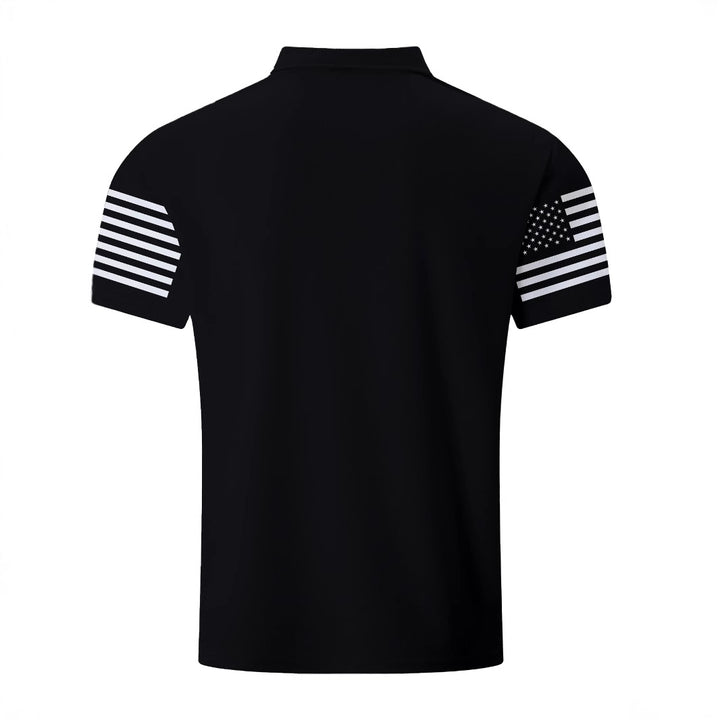 Herre polo shirt med moderne flagmotiv Stilla