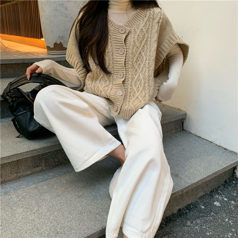 Femme Kabelstrik ærmeløs cardigan Stilla