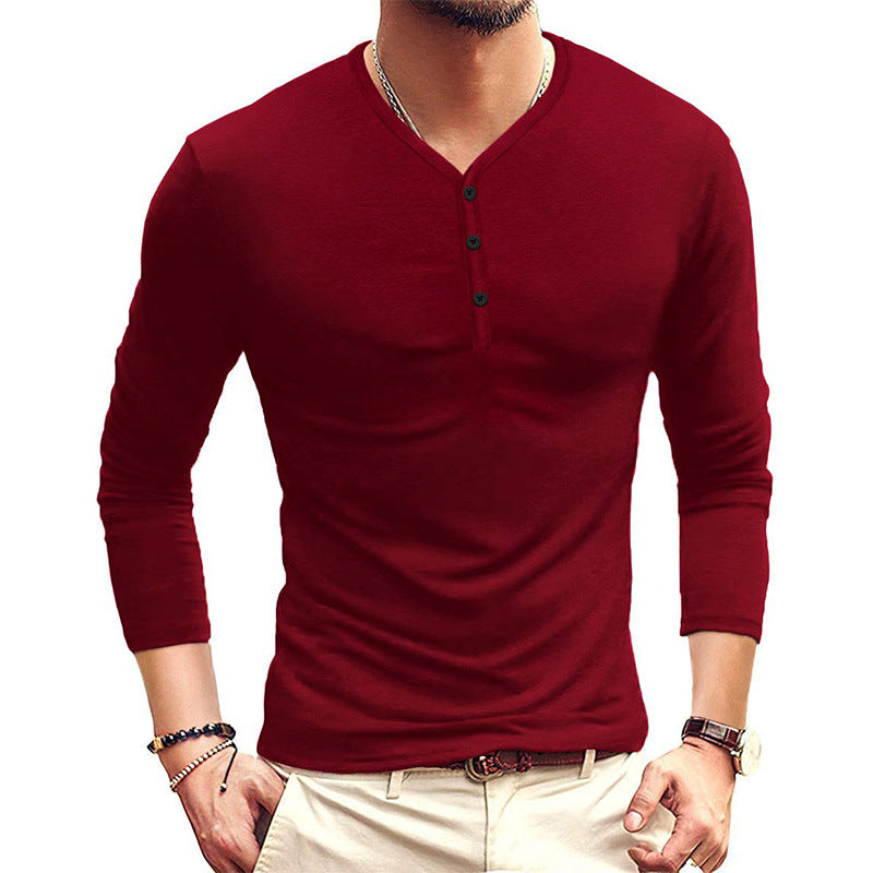 Herrer Langærmet Henley Shirt med moderne knapdetaljer Stilla