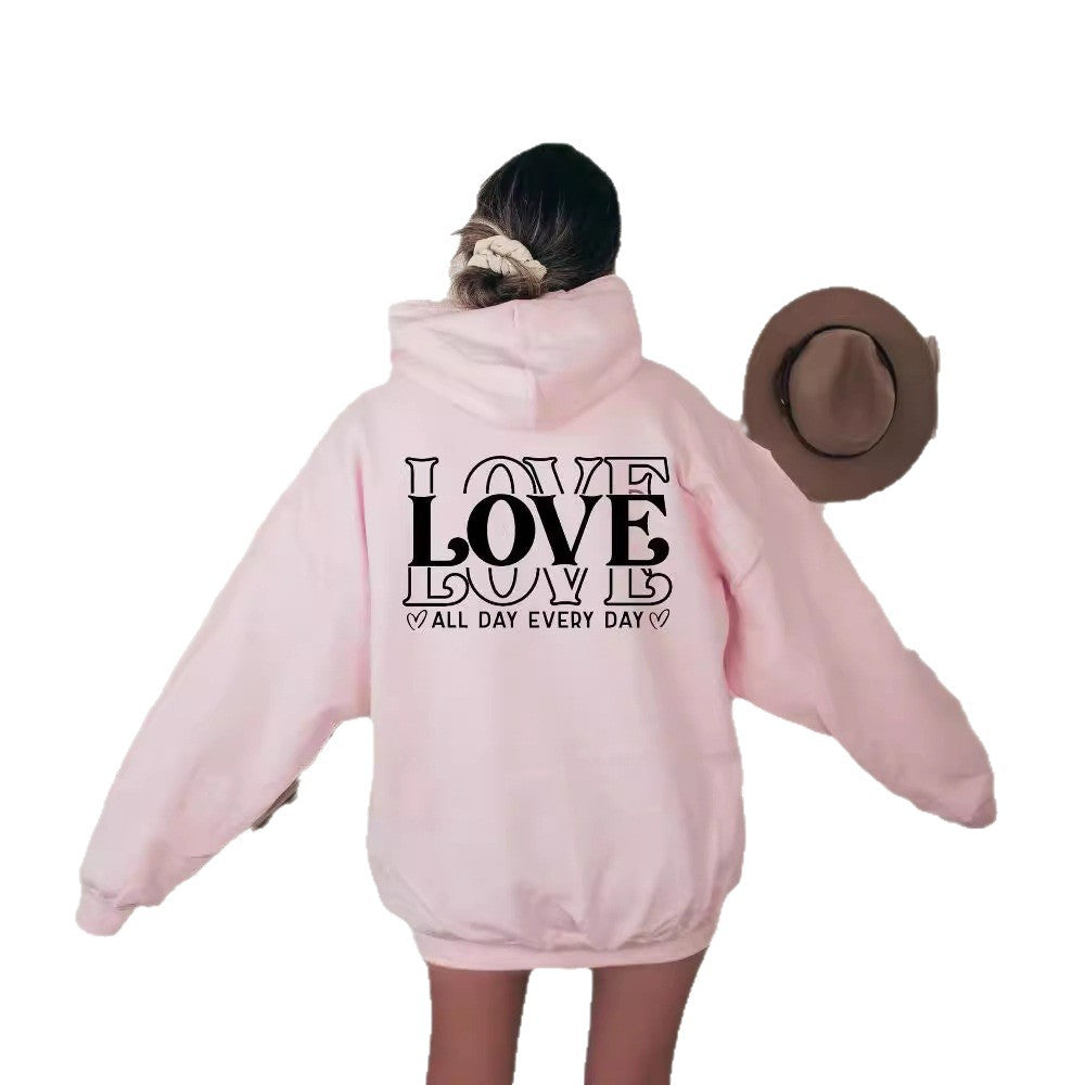 Kvinders hoodie med kreativ skrift Skovae