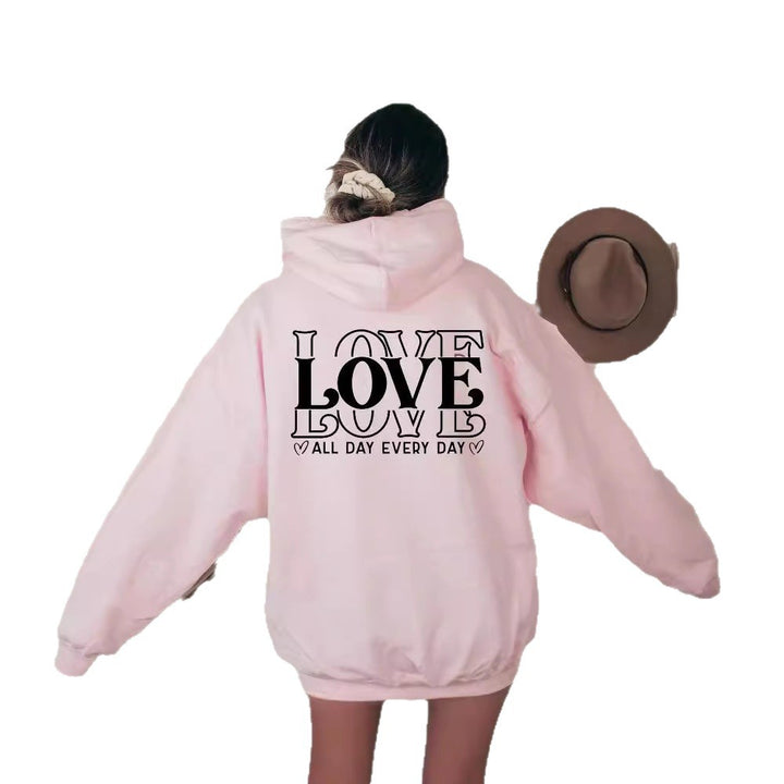 Kvinders hoodie med kreativ skrift Skovae