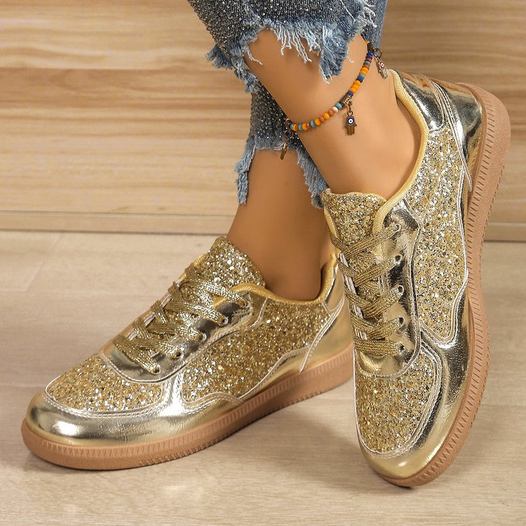 Dame Glitrende Sneakers med moderigtigt Overmateriale og behagelig Sål Stilla