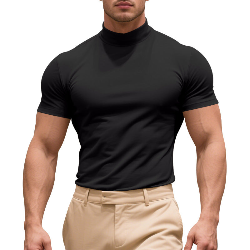 Herrer Sportiv Korte Ærme Turtleneck Overdel i fugtregulerende materiale Stilla