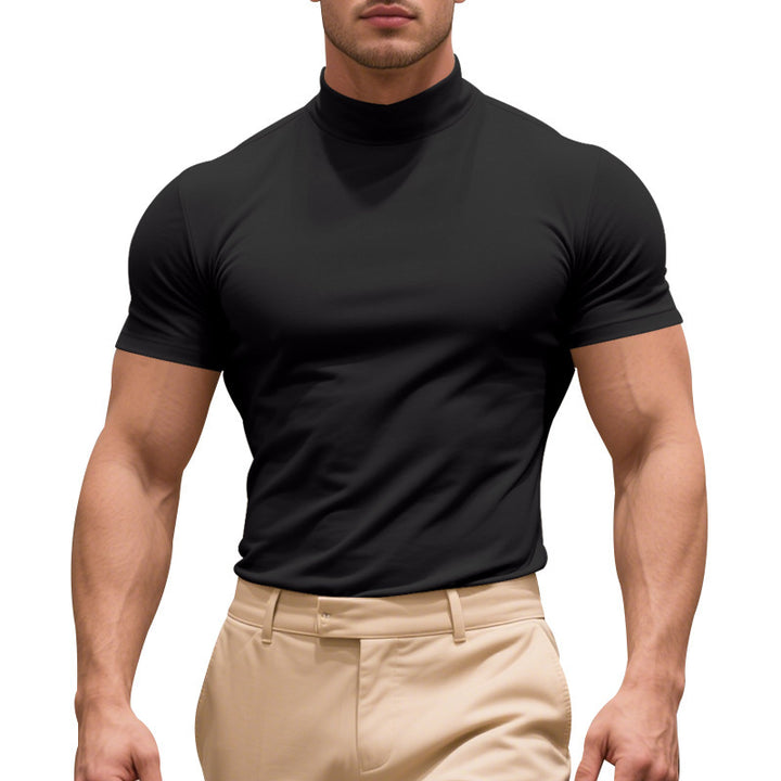 Herrer Sportiv Korte Ærme Turtleneck Overdel i fugtregulerende materiale Stilla