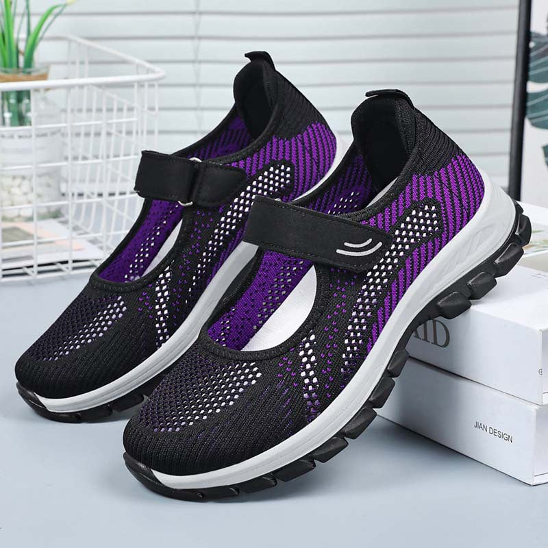 Dame Sports Slip-On Sneakers med justerbar rem og åndbar overmaterialestruktur Stilla
