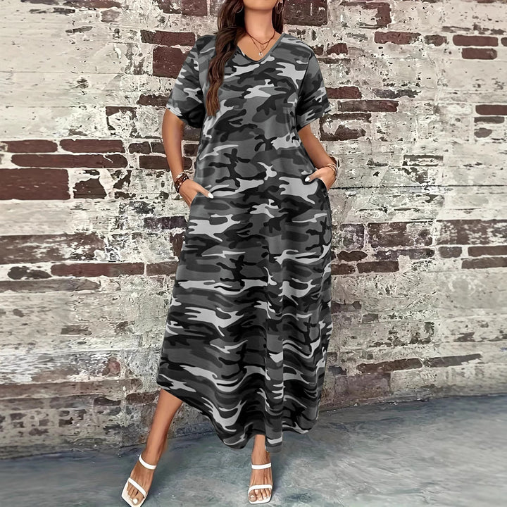 Dame Fritid Camouflage Maxi Kjole Stilla