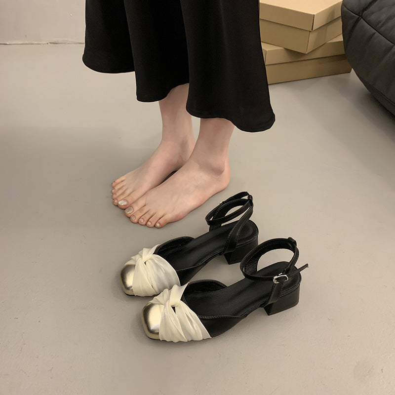 Dame Elegante Slingback Ballerinaer med Knoten Detalje Stilla