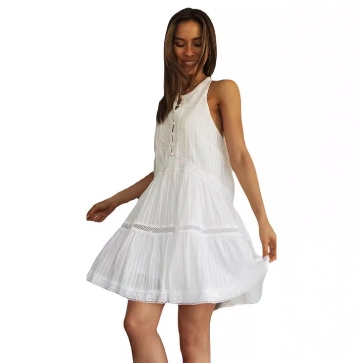 Dame Babydoll-kjole med fine spidse accenter og legende kant Stilla