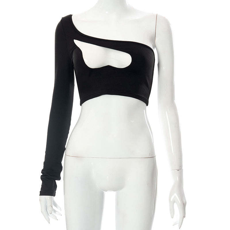 Dame asymmetrisk Cut-Out Skjorte Skovae