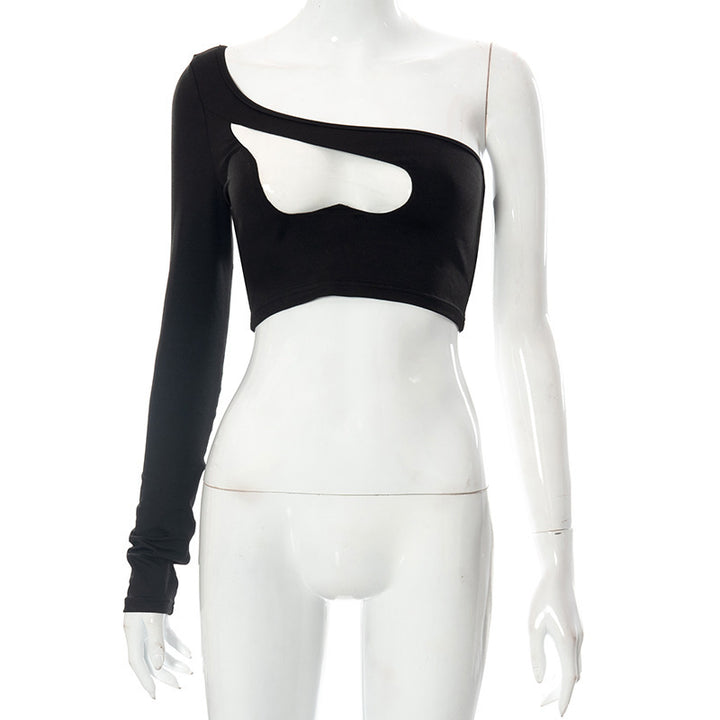 Dame asymmetrisk Cut-Out Skjorte Skovae