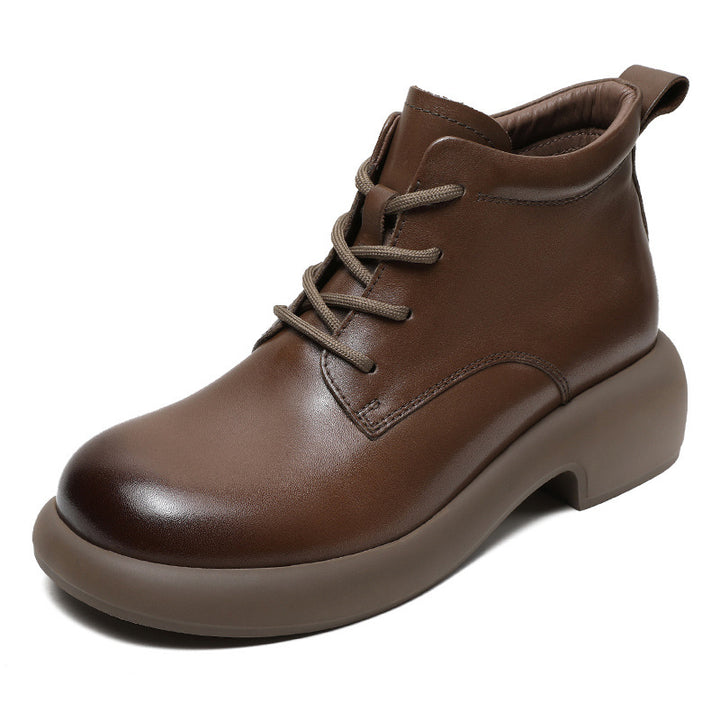 Dame stilfulde snørebånd ankle boots med klodset sål Stilla