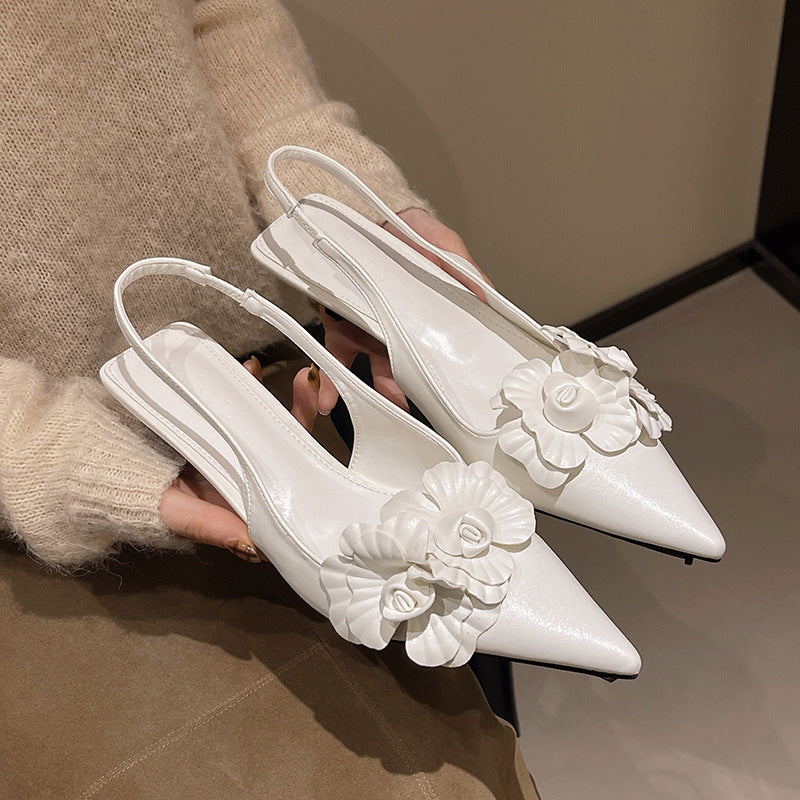 Dame blomsterdekorerede slingback-hæle Stilla