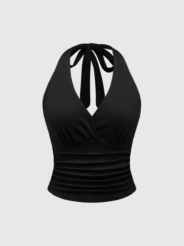 Dame Cut-Out Top med Leo-mønster Skovae