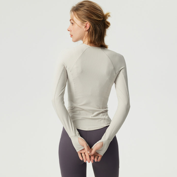 Dame Langærmet T-shirt med ribstruktur og optimal bevægelsesfrihed Stilla