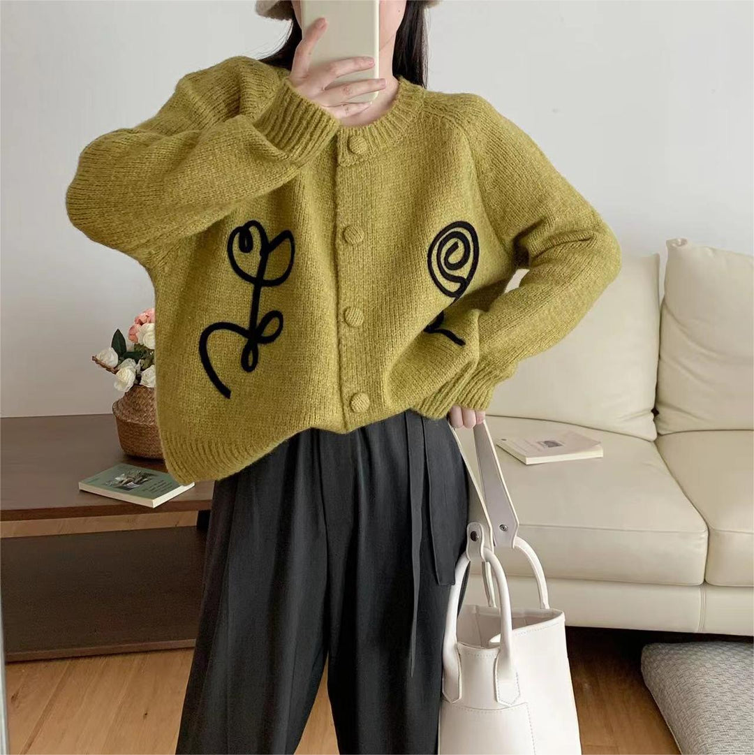 Femme Artistic Broderi Strikjakke Stilla