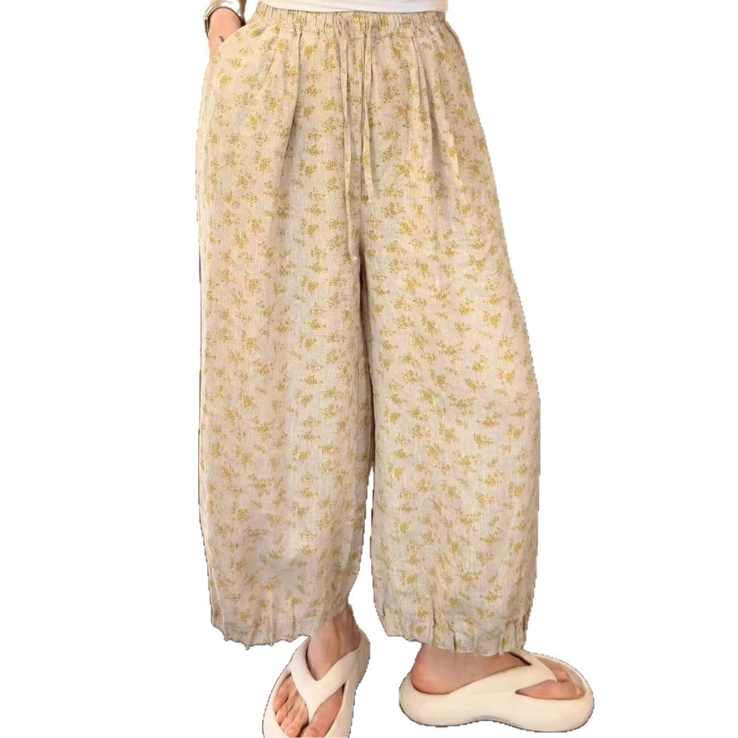 Dame Højttaljede Floraltryk Casual Culottes Stilla