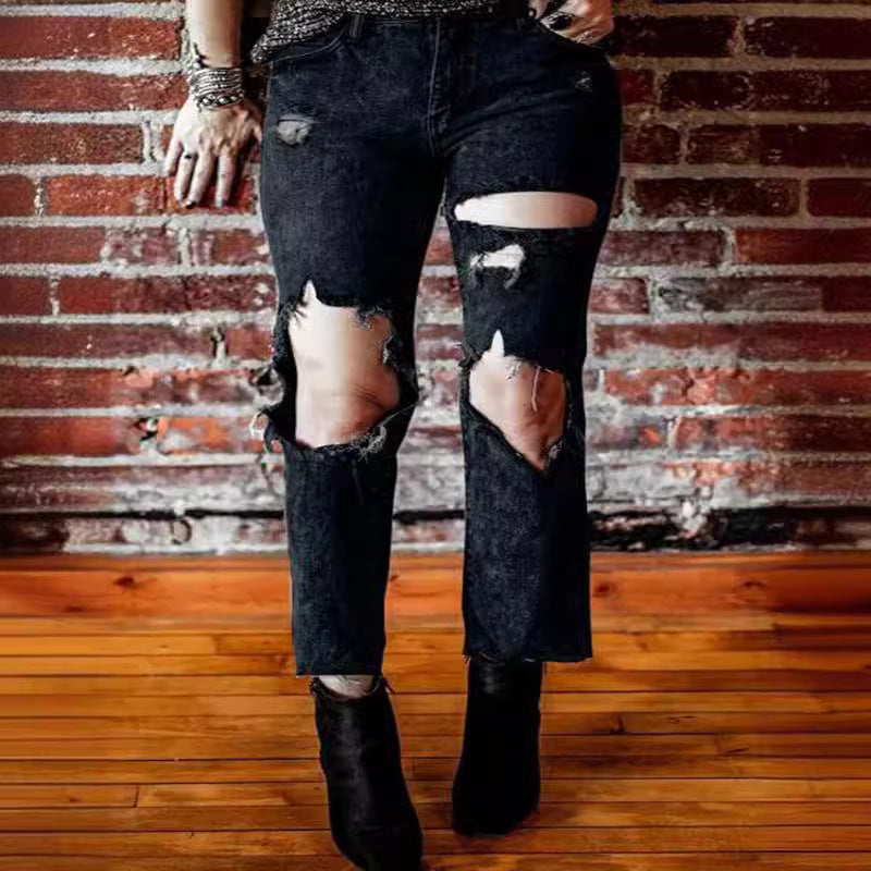 Dame Zdestroyed jeans med høj talje og afslappet pasform Skovae