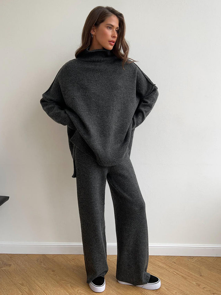 Dame Oversized Pullover med høj krave og bred pasform Stilla