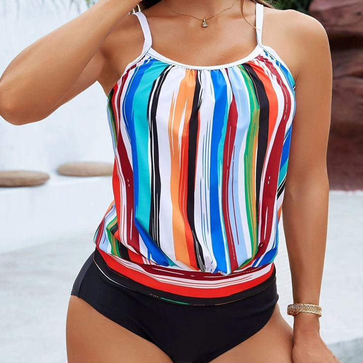 Damer Tankini-sæt med moderne flagrende design Stilla