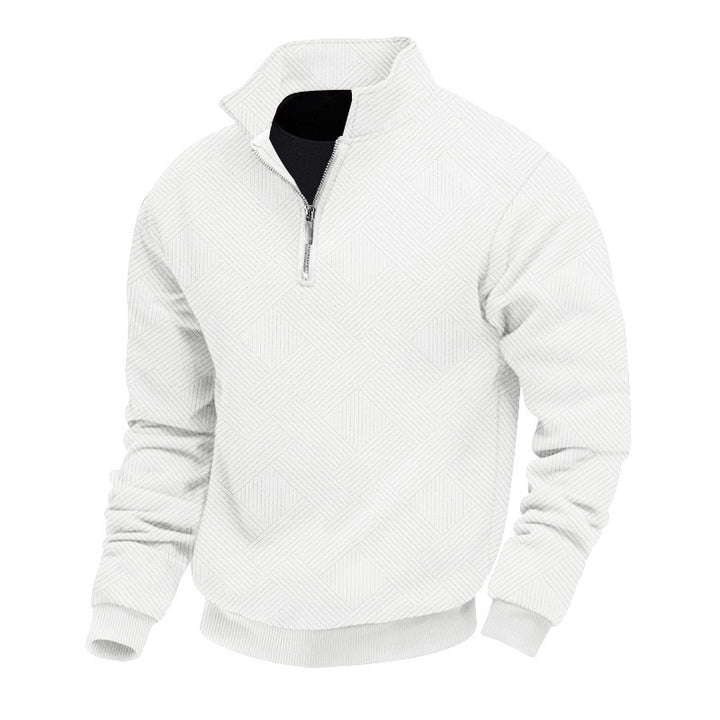 Herre stålkrave pullover med struktureret tekstur Stilla