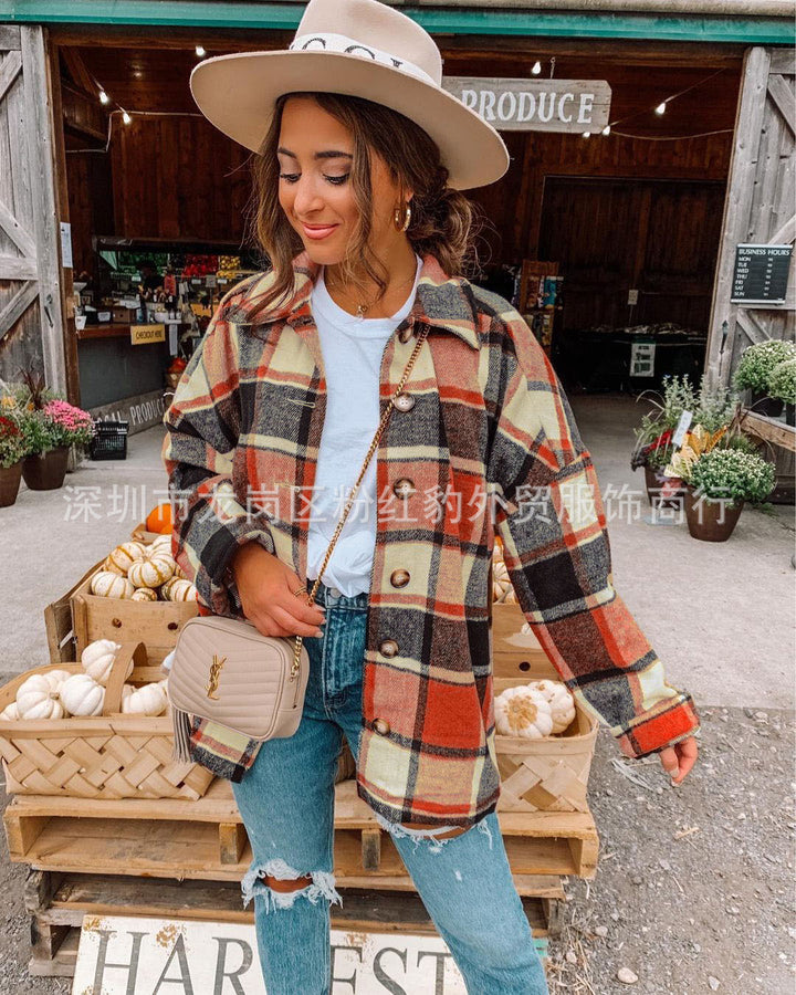 Dame Ternet Overgangsjakke i Casual-Style med store Knapper Stilla