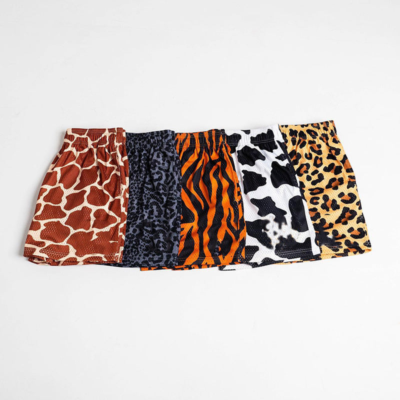 Dame stilfulde fritidsbukser med elastisk talje og eksklusivt leopardmønster Stilla
