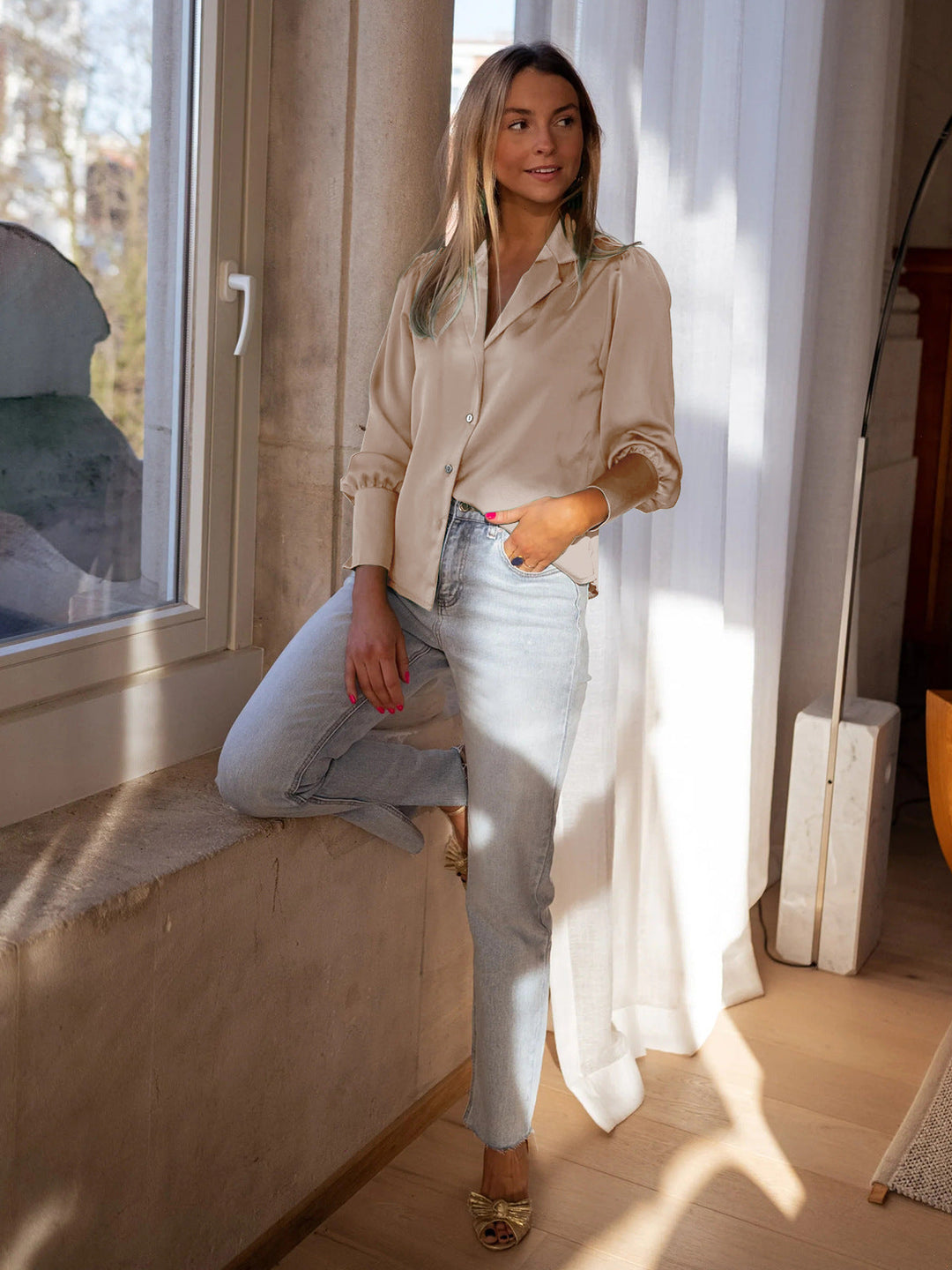 Stilla | Løst Skåret Dame Button up Bluse