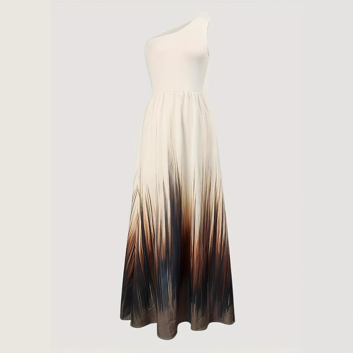 Dame Maxikjole med asymmetrisk snit og elegant farveovergang Stilla