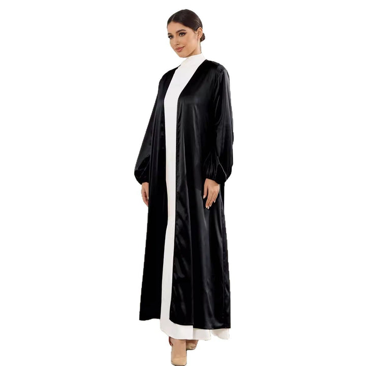 Dame Elegant Langærmet Kimono-Jakke i Satin Stilla