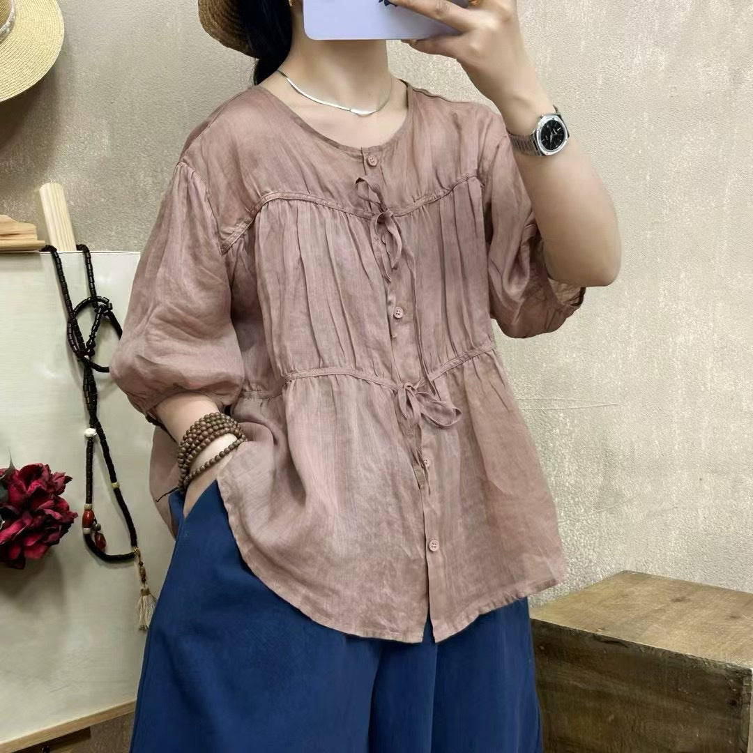 Dame Casual Button-Up Tunika Bluse Stilla