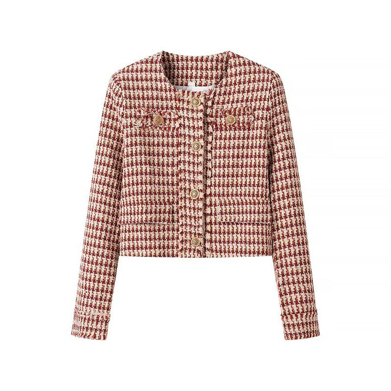 Femme Cropped Struktureret Jakke med Elegante Knapdetaljer Stilla