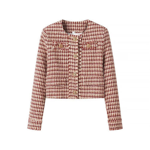 Femme Cropped Struktureret Jakke med Elegante Knapdetaljer Stilla