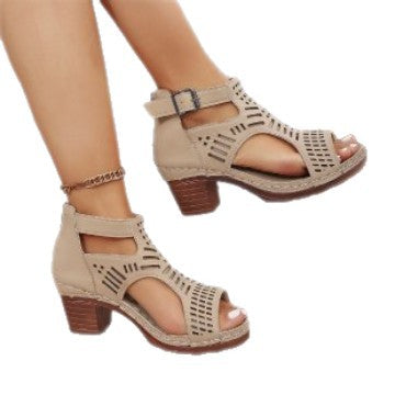 Dame Komfortable og stilfulde Riemchen-sandaler med elegante Cut-Out-detaljer Stilla