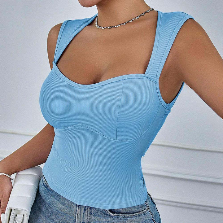 Kvindernes cropped top med moderigtigt ribbet design og smalle stropper Stilla