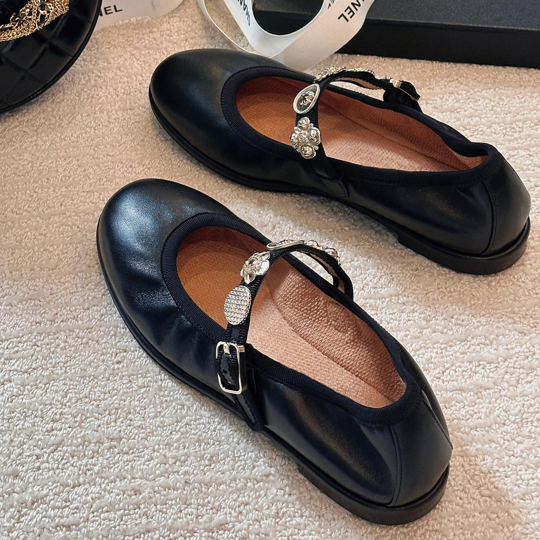 Dame Elegant Pyntet Mary Jane Ballerinas Stilla