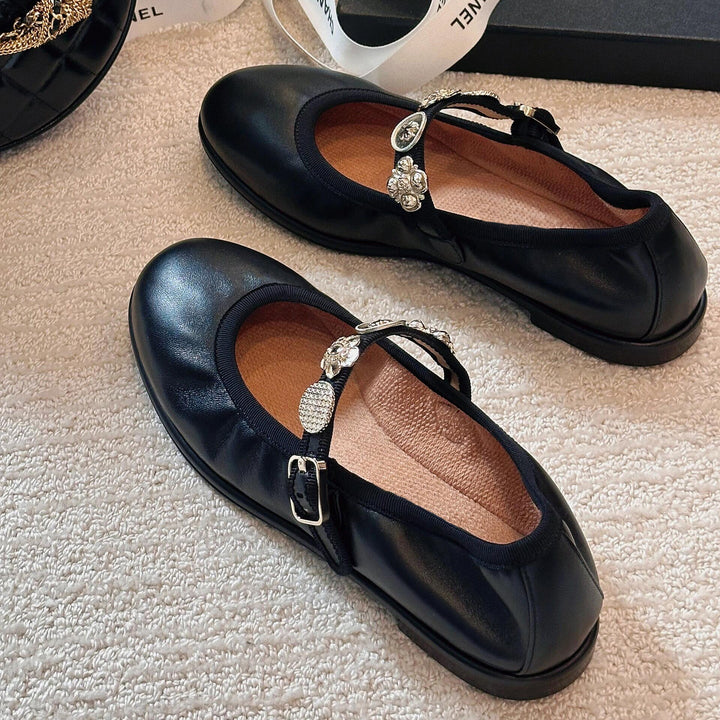 Dame Elegant Pyntet Mary Jane Ballerinas Stilla