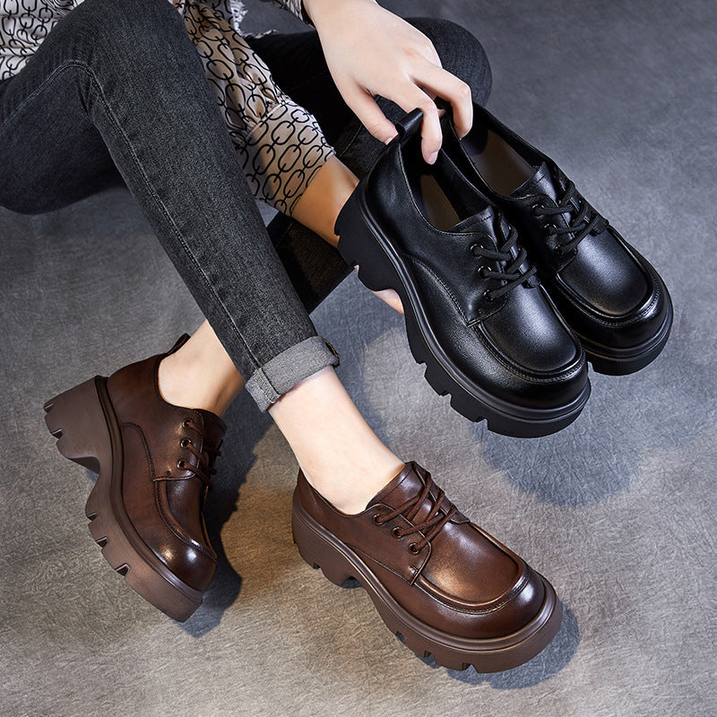 Dame Chunky Platform Schnür-Oxfords med struktureret overflade Stilla